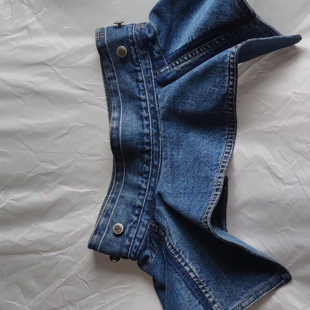 Denim Peplum Belt. Handcrafted One-of-a-kind. From Upcycled Denim - Picture 4 of 5